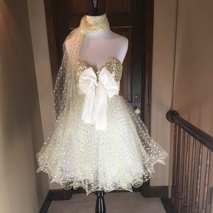 White & Gold Sherri Hill Cocktail
